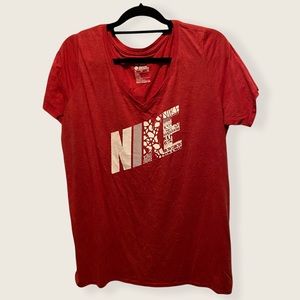 Nike Womens Plus V Neck Logo T Shirt